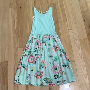 Kids Light Blue/ Mint Green Floral Dress